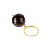 Amadeus Women's Gold / Brown Bubble Smokey Quartz Gold Ring - Adjustable In Multi