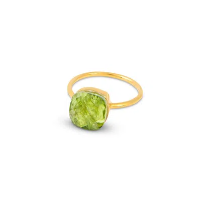 Amadeus Women's Gold / Green Sophia Peridot Gemstone Ring