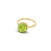 Amadeus Women's Gold / Green Sophia Peridot Gold Gemstone Ring In Brown
