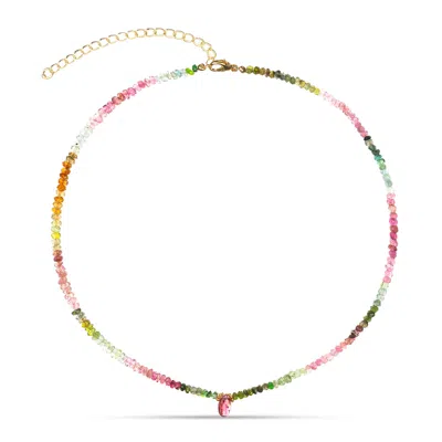 Amadeus Women's Gold Ines Tourmaline Gemstone Necklace