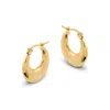 Amadeus Women's Gold Lola Flat Moon Hoop Earrings