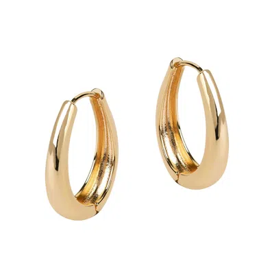 Amadeus Women's Gold Lola Large Curve Hoop Earrings