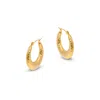 Amadeus Women's Gold Lola Quilted Hoop Earrings In Gold