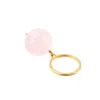 Amadeus Women's Gold / Pink Bubble Pink Quartz Adjustable Gold Ring In Multi