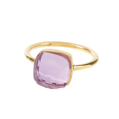 Amadeus Women's Gold / Pink / Purple  Sophia Amethyst Gold Ring In Multi
