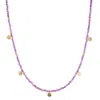Amadeus Women's Gold / Purple Eva Amethyst Reversible Necklace With Gold Discs In Multi