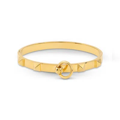 Amadeus Women's Gold Pyramid Stud Bangle