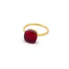 Amadeus Women's Gold / Red Sophia Red Garnet Gold Ring In Multi