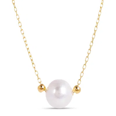 Amadeus Women's Gold / White Laura Gold Chain Necklace With White Pearl