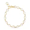 Amadeus Women's Gold / White Luna Moonstone Gemstone & Chain Bracelet