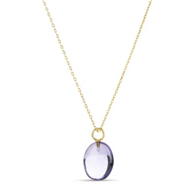 Amadeus Women's Gold / Yellow Eden Gold Chain Necklace With Amethyst Charm
