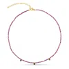 Amadeus Women's Green / Purple / Gold Ines Ruby & Tourmaline Gemstone Necklace In Multi