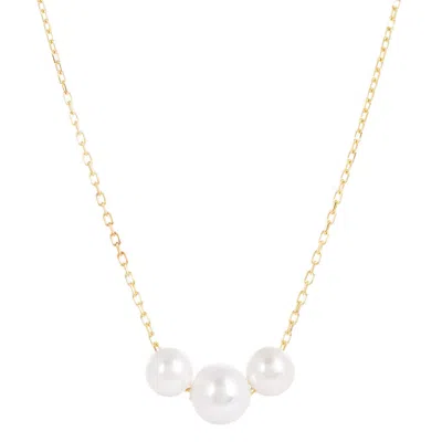 Amadeus Women's Laura Gold Chain Necklace With Three Pearls