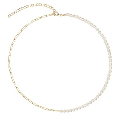 Amadeus Women's Laura Mixed Gold Chain & Pearl Necklace