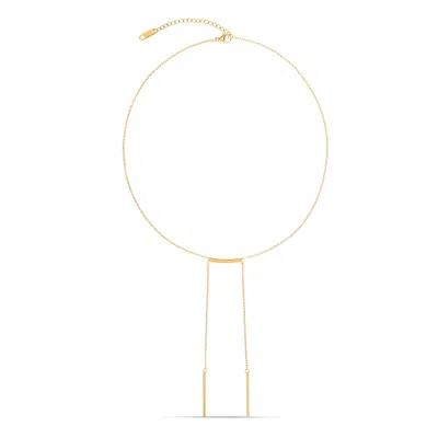 Amadeus Women's Lines Long Bar Necklace / Gold