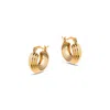 Amadeus Women's Lola Mini Ridge Gold Hoops