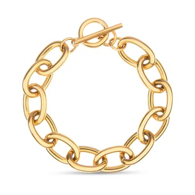 Amadeus Women's Lola T-bar Gold Chain Bracelet In Gray