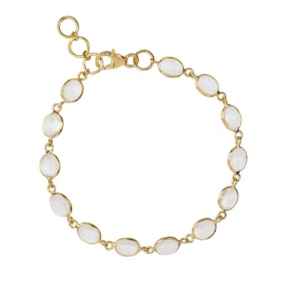 Amadeus Women's Luna Moonstone Gold Chain Bracelet In Gray
