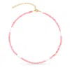 Amadeus Women's Pink / White / Gold Ines Coral & Pearl Gemstone Necklace In Multi