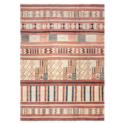 Pre-owned Amadi Afghan Multicolored Transitional Rug In Sand