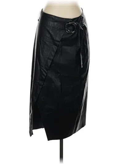 Pre-owned Amadi Faux Leather Skirt In Black