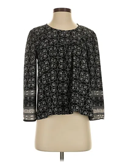 Pre-owned Amadi Long Sleeve Blouse In Black