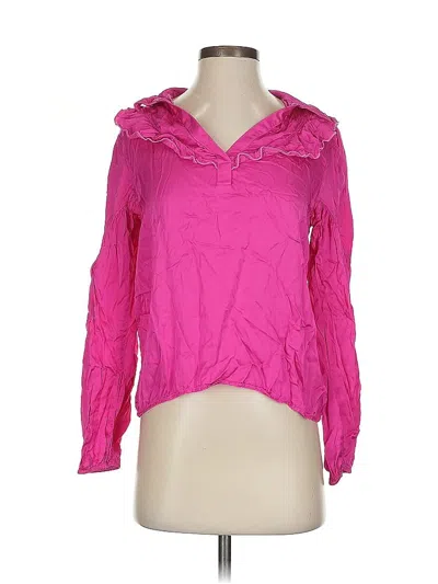 Pre-owned Amadi Long Sleeve Blouse In Pink