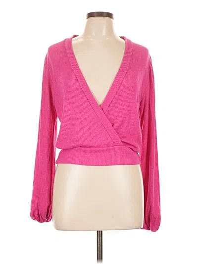Pre-owned Amadi Long Sleeve Blouse In Pink