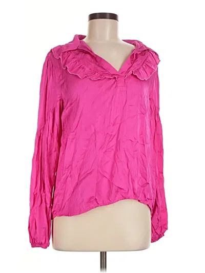 Pre-owned Amadi Long Sleeve Blouse In Pink