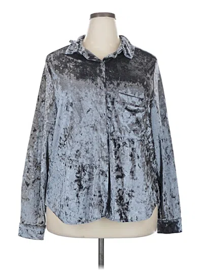 Pre-owned Amadi Long Sleeve Blouse In Silver