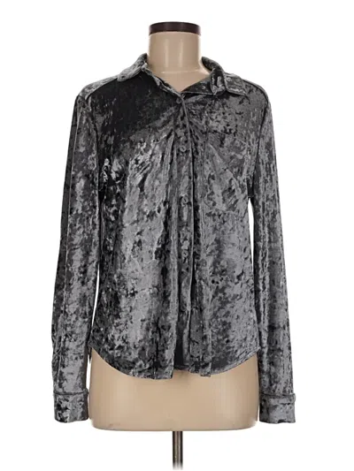 Pre-owned Amadi Long Sleeve Blouse In Silver