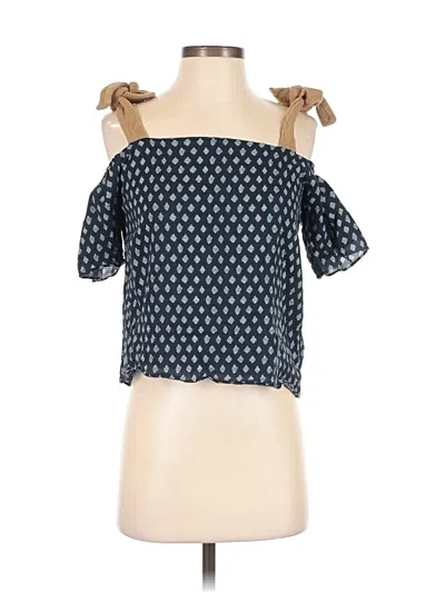 Pre-owned Amadi Short Sleeve Blouse In Blue