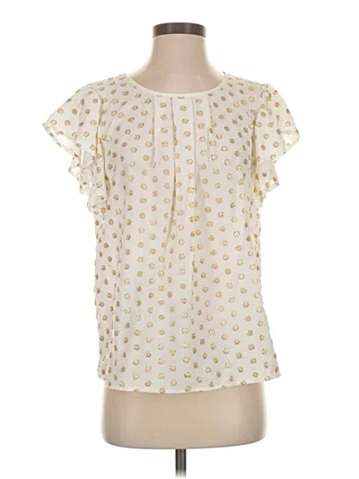 Pre-owned Amadi Short Sleeve Blouse In Ivory