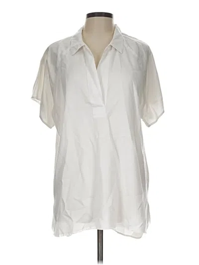 Pre-owned Amadi Short Sleeve Blouse In Ivory