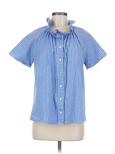 Pre-owned Amadi Short Sleeve Button Down Shirt In Blue