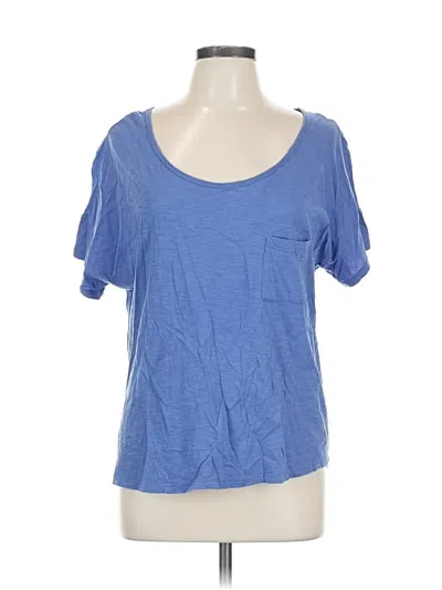 Pre-owned Amadi Short Sleeve Top Blue Scoop Neck Tops