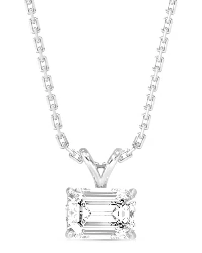 Amairah 14k 4.00 Ct. Tw. Lab-grown Diamond Solitaire Pendant Necklace In Silver