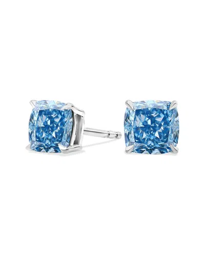 Amairah 14k 2.00 Ct. Tw. Lab-grown Diamond Stud Earrings In Blue