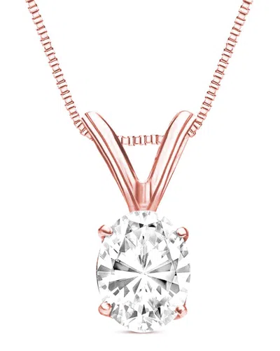Amairah 14k 4.00 Ct. Tw. Lab-grown Diamond Solitaire Pendant Necklace In Silver