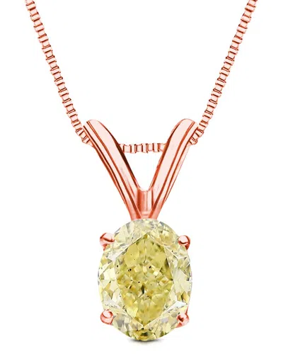 Amairah 14k Rose Gold 1.00 Ct. Tw. Lab-grown Diamond Solitaire Pendant Necklace