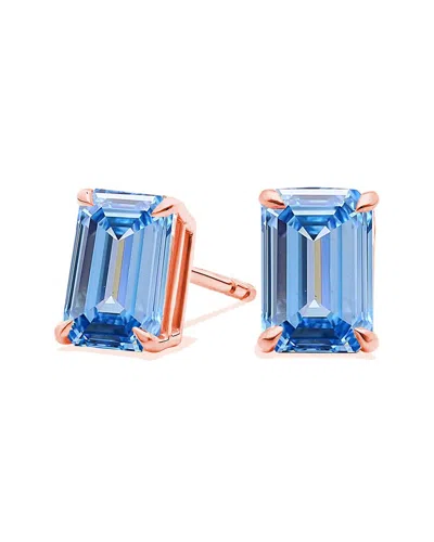 Amairah 14k Rose Gold 2.00 Ct. Tw. Lab-grown Diamond Stud Earrings In Blue