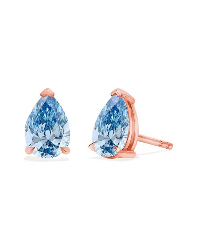 Amairah 14k Rose Gold 1.00 Ct. Tw. Lab-grown Diamond Stud Earrings In Pink