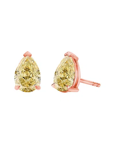Amairah 14k Rose Gold 2.00 Ct. Tw. Lab-grown Diamond Stud Earrings In Green