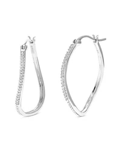 Amairah Silver 0.25 Ct. Tw. Diamond Hoops In Metallic