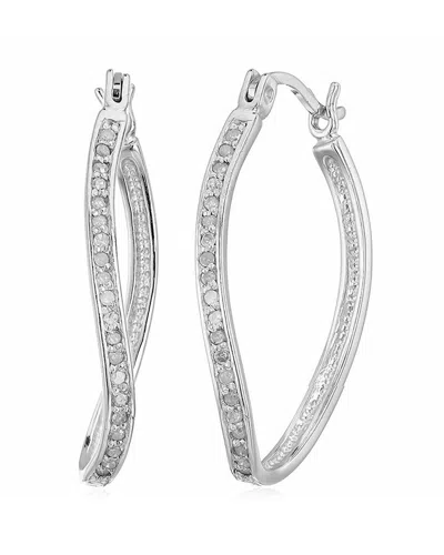 Amairah Silver 0.25 Ct. Tw. Diamond Hoops In Metallic