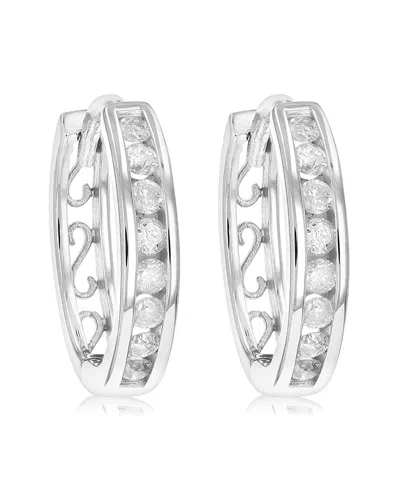 AMAIRAH SILVER 0.33 CT. TW. DIAMOND HOOPS