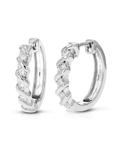 AMAIRAH AMAIRAH SILVER 0.50 CT. TW. LAB-GROWN DIAMOND HOOPS