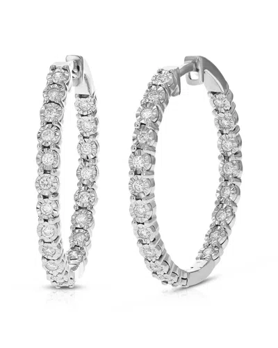 AMAIRAH AMAIRAH SILVER 0.50 CT. TW. LAB-GROWN DIAMOND HOOPS