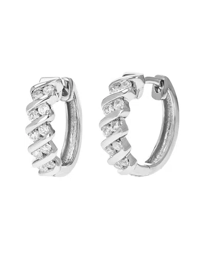Amairah Silver 0.50 Ct. Tw. Lab-grown Diamond Hoops In Metallic
