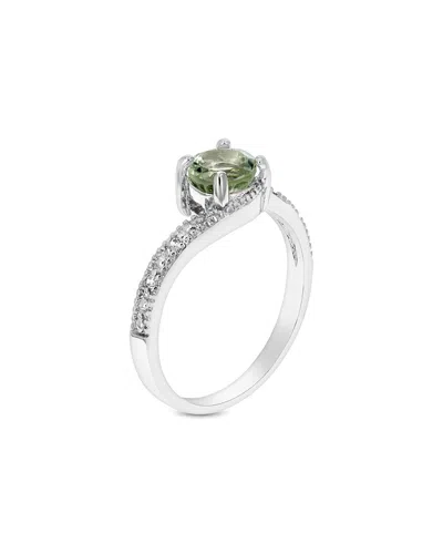 Amairah Silver 0.65 Ct. Tw. Green Amethyst Cz Ring In Metallic